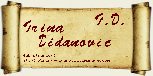 Irina Didanović vizit kartica